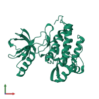 PDB entry 4asz coloured by chain, front view.