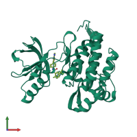 PDB entry 4at4 coloured by chain, front view.