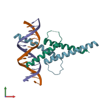 PDB entry 4ati coloured by chain, front view.