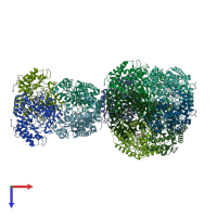 PDB entry 4atp coloured by chain, top view.