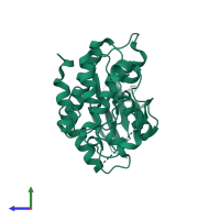 Cyclin-dependent kinase 6 in PDB entry 4aua, assembly 1, side view.