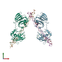 PDB entry 4auo coloured by chain, front view.