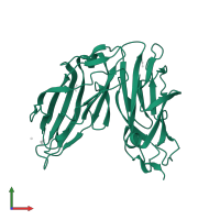 Type 1 fimbrin D-mannose specific adhesin in PDB entry 4auu, assembly 1, front view.