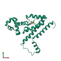 PDB entry 4aux coloured by chain, front view.