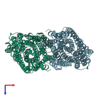 PDB entry 4av3 coloured by chain, top view.