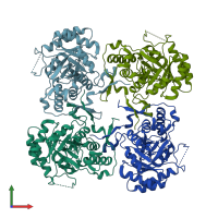 PDB entry 4avf coloured by chain, front view.