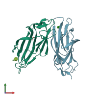 PDB 4avh coloured by chain and viewed from the front.