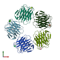 PDB entry 4avs coloured by chain, front view.