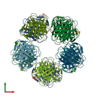 PDB entry 4avt coloured by chain, front view.