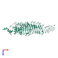 PDB entry 4avz coloured by chain, top view.