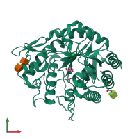 PDB entry 4awe coloured by chain, front view.