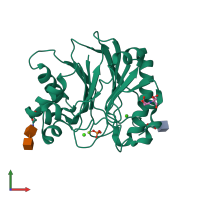 PDB entry 4awn coloured by chain, front view.
