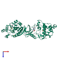 PDB entry 4ax8 coloured by chain, top view.