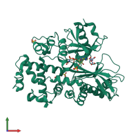 PDB entry 4axd coloured by chain, front view.