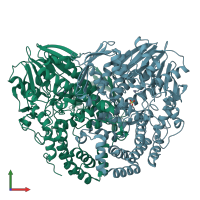 PDB entry 4axh coloured by chain, front view.