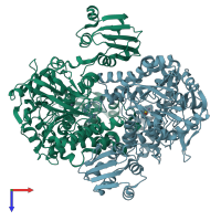 PDB entry 4axh coloured by chain, top view.