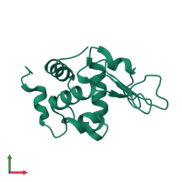 PDB entry 4axt coloured by chain, front view.