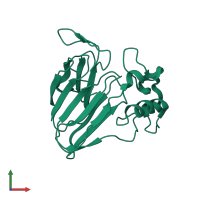 PDB entry 4axu coloured by chain, front view.