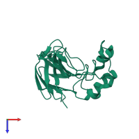 PDB entry 4axu coloured by chain, top view.