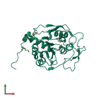 PDB entry 4axv coloured by chain, front view.