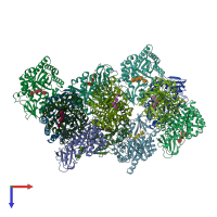 PDB entry 4ay1 coloured by chain, top view.