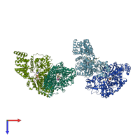 PDB entry 4ay5 coloured by chain, top view.