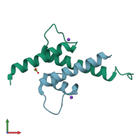 PDB entry 4aya coloured by chain, front view.