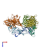 PDB entry 4ayd coloured by chain, top view.