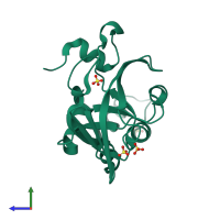 PDB entry 4ayh coloured by chain, side view.