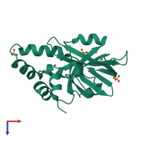 PDB entry 4ayh coloured by chain, top view.