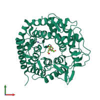 PDB entry 4ayo coloured by chain, front view.