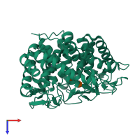 PDB entry 4ayp coloured by chain, top view.
