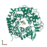 PDB entry 4ayq coloured by chain, front view.