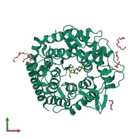 PDB entry 4ayr coloured by chain, front view.