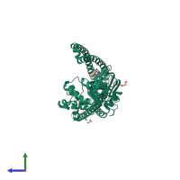 PDB entry 4ayt coloured by chain, side view.
