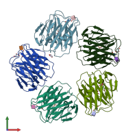 PDB entry 4ayu coloured by chain, front view.