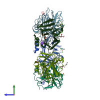 PDB entry 4ayu coloured by chain, side view.