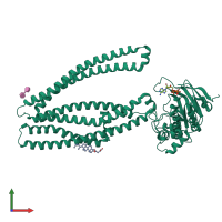 PDB entry 4ayw coloured by chain, front view.