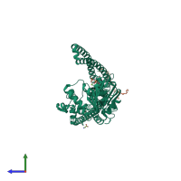 PDB entry 4ayx coloured by chain, side view.