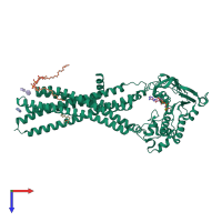 PDB entry 4ayx coloured by chain, top view.