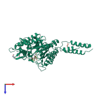 PDB entry 4az6 coloured by chain, top view.