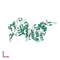 PDB entry 4azf coloured by chain, front view.