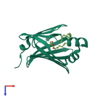 PDB entry 4azq coloured by chain, top view.