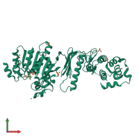 PDB entry 4azt coloured by chain, front view.