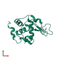 PDB entry 4b1a coloured by chain, front view.