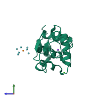 PDB entry 4b1a coloured by chain, side view.