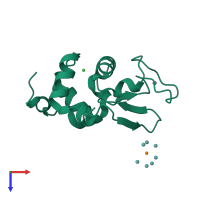 PDB entry 4b1a coloured by chain, top view.