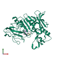 PDB entry 4b1c coloured by chain, front view.