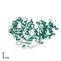 PDB entry 4b1g coloured by chain, front view.