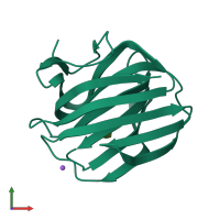 PDB entry 4b1l coloured by chain, front view.